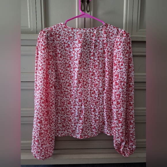 Floral Red Women's Top Size M - Picture 5 of 5